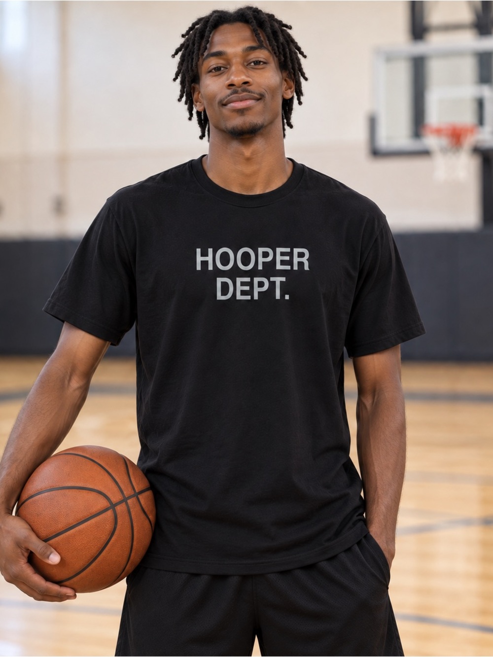 Men’s XL Hooper Dept Basketball Graphic Black T-Shirt Ringspun Cotton